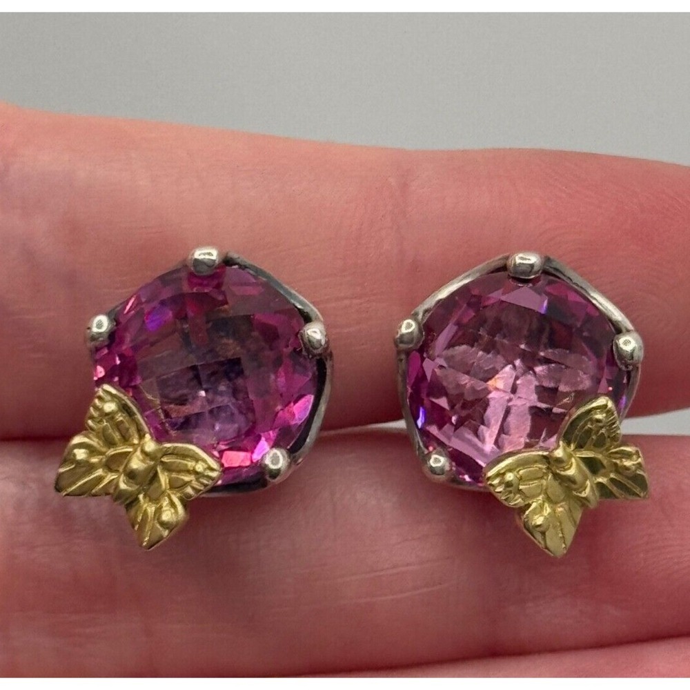 Saint by Sarah Jane Dancing Butterfly Sterling Silver & 18k Accent Clip Earrings
